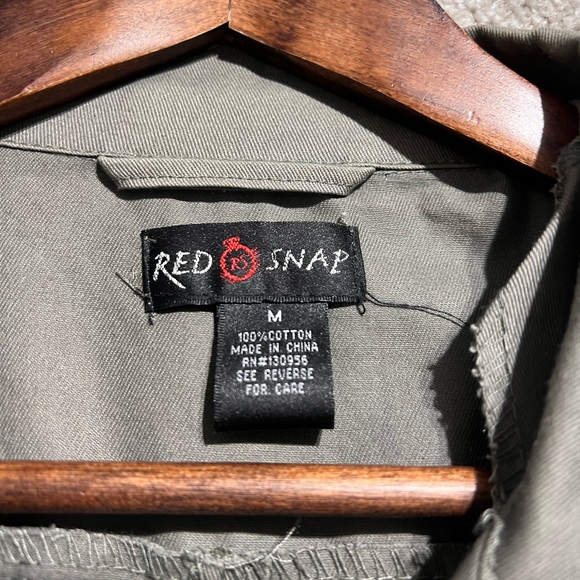 Red Snap Woman’s Green Zip Button Down Utility Jacket Size Medium - Picture 2 of 9